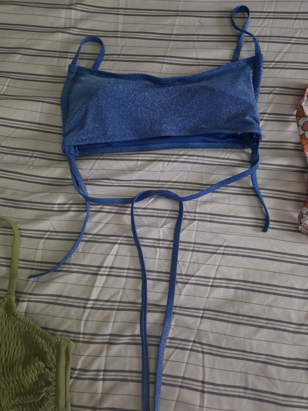 Kids Blue Sparkle Bikini Top